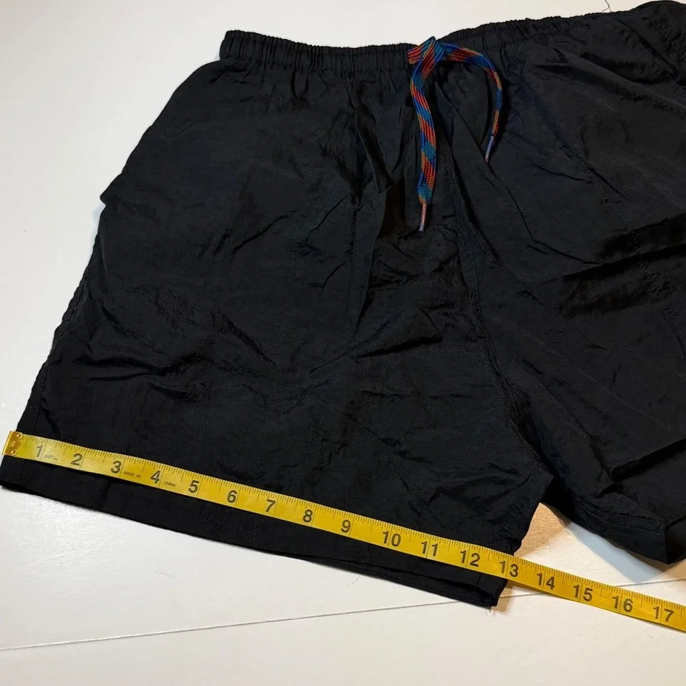 Vintage Nike Nylon Swim Athletic Shorts  Classic Logo Drawstring Pockets Large